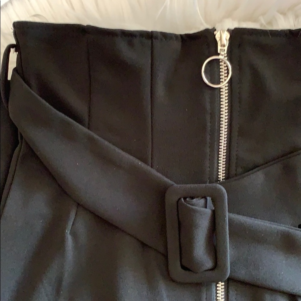 LAST ONE High Waist Belted Front Zipper Midi Skirt - Picture 8 of 8